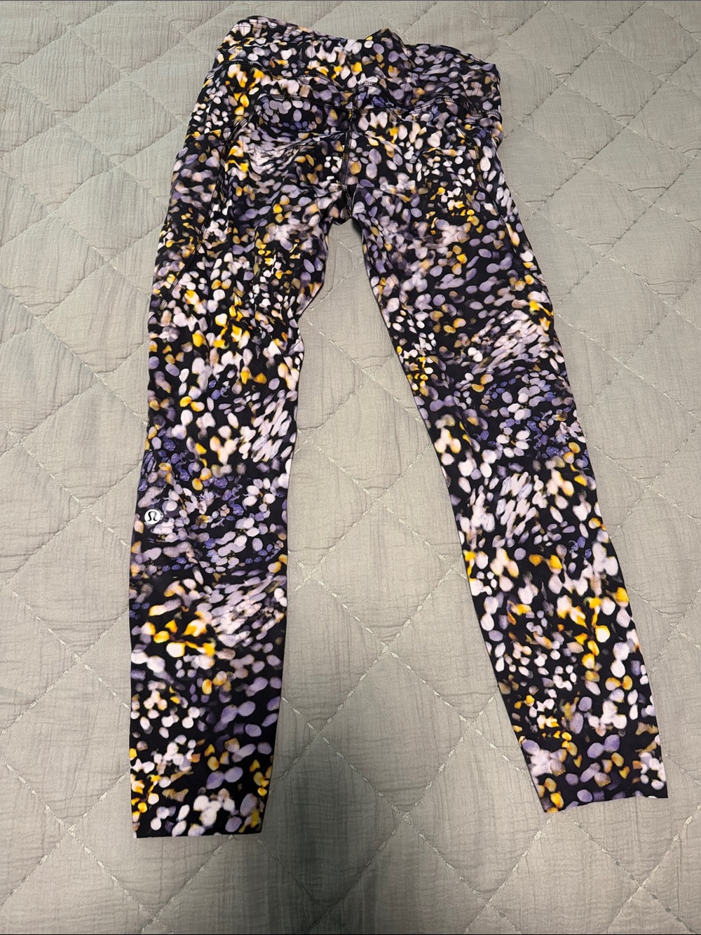 lululemon athletica fast and free leggings Black Multicolor Speckled Leggings